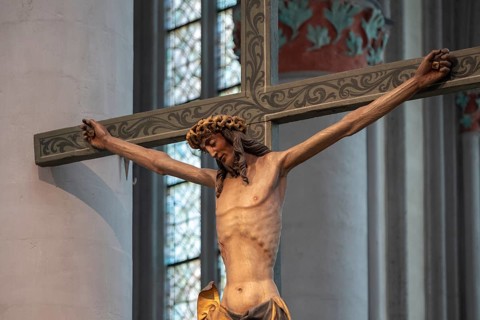 Crucifix in the high choir of Altenberg Cathedral (also known as Bergischer Dom), former monastery