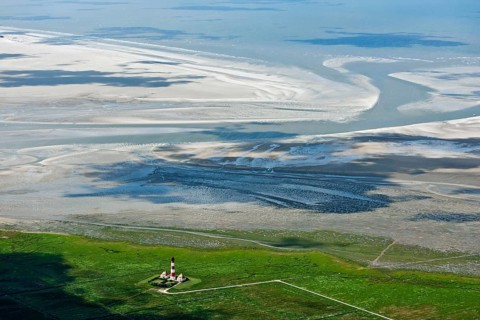 Leutturm Westerhever Sand, Wadden Sea, Eiderstedt, Schleswig-Holstein, North Sea, Germany, Europe