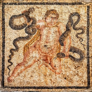Mosaic, 2nd century AD, Archaeological Museum, Antioch, Heracles strangling snakes, Hatay