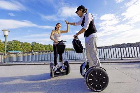 Couple meets for a Segway tour