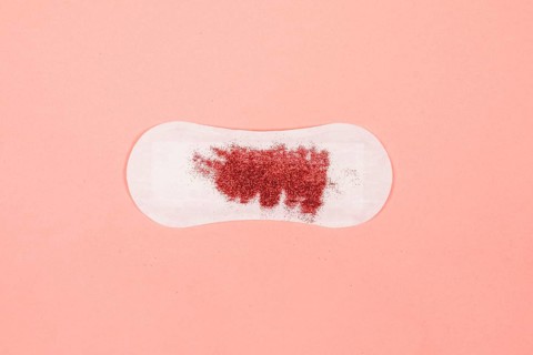Sanitary towel with glitter