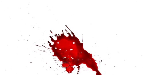 Blood Dripping against White Background