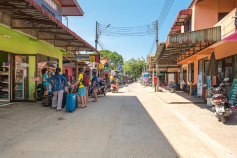 Many souvenir shops and stores for small business and tourism retail in the roads of the Ko Phayam