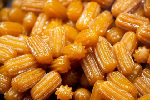 Tulumba (or Bamiyeh), popular Turkish dessert in the Ottoman cuisine