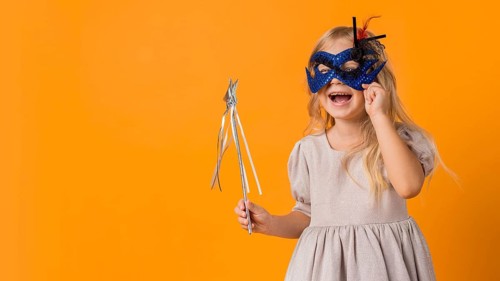 Cute girl with wand costume
