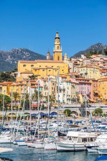 Menton, France - circa August 2021: view of the French Riviera, named the Coast Azur, located in