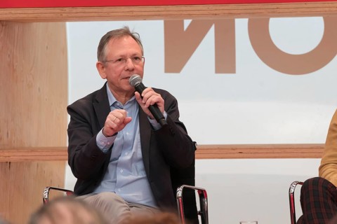 FRANKFURT AM MAIN, Germany, October 18 2023: Doron Rabinovici (*1961, historian) at the 75th