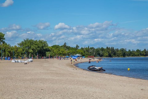 At Gimli Beach, Lake Winnipeg, Manitoba, Canada, North America