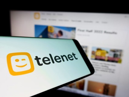 Stuttgart, Germany, 07-30-2022: Mobile phone with logo of Belgian company Telenet Group Holding N.V