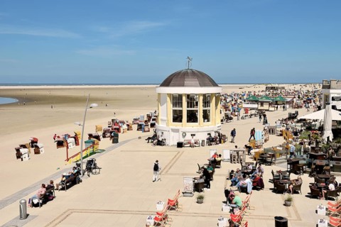 Music pavilion on the Wandelbahn on the beach, Borkum, East Frisian Island, East Frisia, Lower