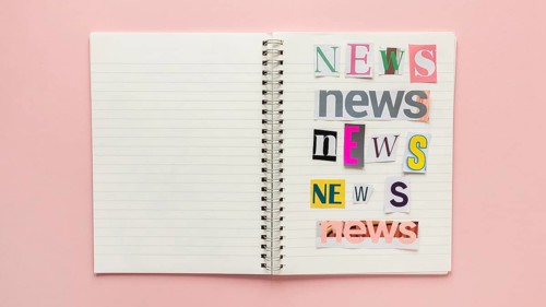 Notebook with fake news
