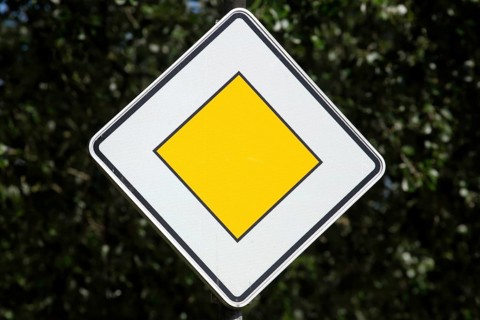 Road sign "Vorfahrtstraße", right of way, Germany, Europe
