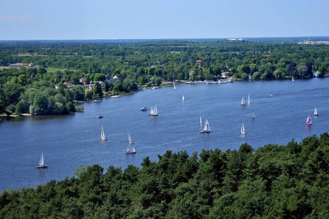 Sailing boats, Havel, Wannsee, Berlin-Gatow, Berlin, Germany, Europe