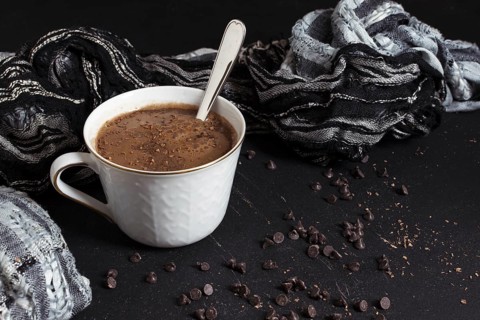 Sweet hot chocolate cacao chips. Resolution and high quality beautiful photo