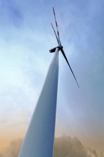 Wind turbine, frog perspective, application, wind, close-up, regenerative energy, rotating, fair