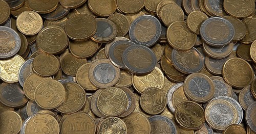 Euro Coins Falling