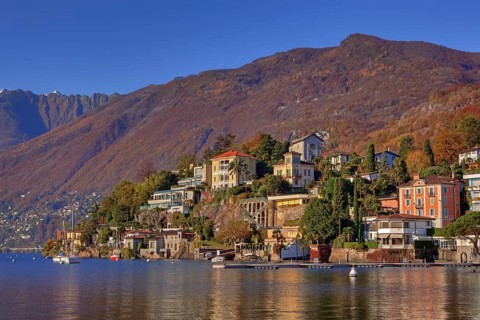 Monte Verita and Moscia, Ascona, Lake Maggiore, Ticino, Lake Maggiore, Switzerland, Europe