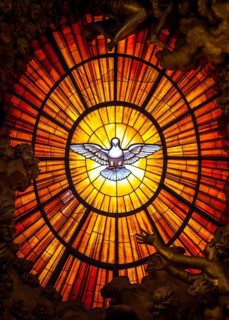 ROME, ITALY - AUGUST 24, 2018: Throne Bernini Holy Spirit Dove Saint Peters Basilica Vatican Rome