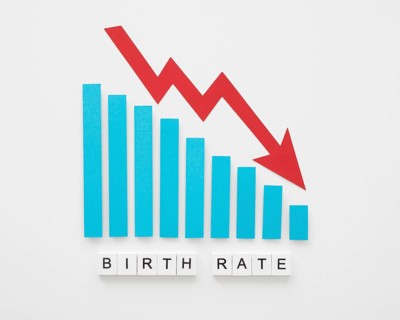 Birth rate fertility level concept