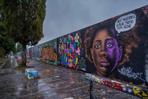 Hey teachers, leave those kids alone, Germany, Berlin, 14. 10. 2020, Mauerpark, Graffiti Wall,