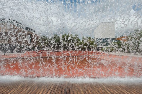 Water fountain, Park Nations, Lisboa, Water games, Parque das Nacoes, former Expo 1998 exhibition