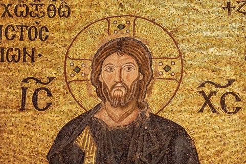 Deesis Wall Mosaic, Pantocrator, Jesus, Hagia Sophia, today Hagia Sophia Mosque Museum, Istanbul,