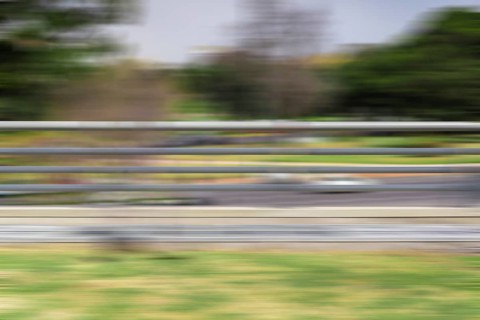 Panning. Motion blurred background. Speed concept