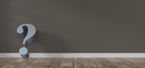 Fine 3d concept with question mark icon in a room with space for text