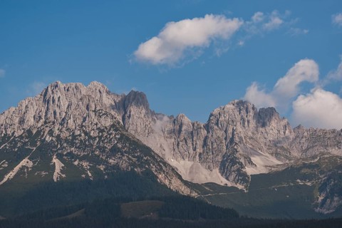 View of the Wilder Kaiser, Wilder Kaiser, Ellmau, Tyrol, Austria, Europe
