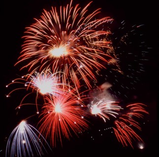 Fireworks in the night sky, night absorption, Fireworks in the night sky, night absorption