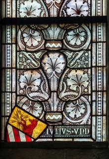 Altenberg Cathedral (also Bergischer Dom), grisaille window in the choir apse, detail, former