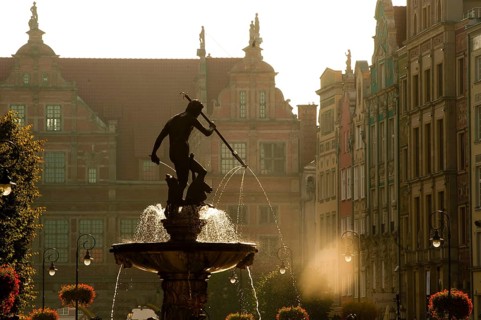 Neptune Fountain, Long Market, Gdansk, Pomerania, Gdansk, Dlugi Targ, Poland, Europe