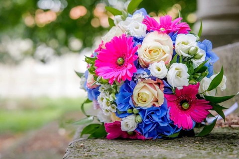 Colourful bridal bouquet