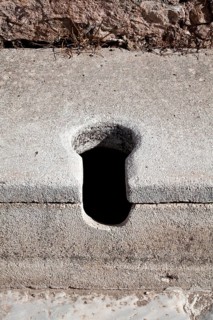 A close-up of a toilet in Ephesus, Izmir, Turkey, Asia
