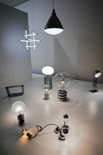 Lamp design by lighting designer Ingo Maurer, Pinakothek der Moderne, Munich, Upper Bavaria,