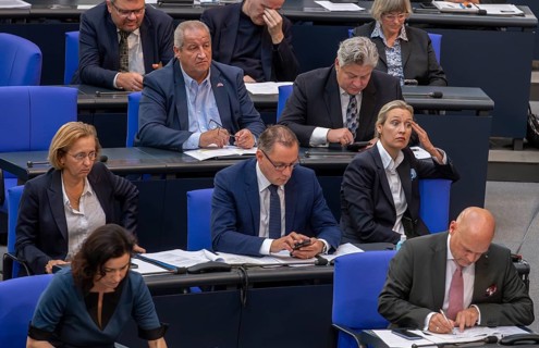 2nd row, f.l.t.r.: Beatrix von Storch, Tino Chrupalla, Dr Alice Weidel, Germany, Berlin, 06.07