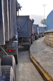 Trucks at the port of Casablanca, Morocco, Africa