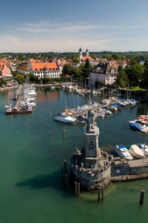 Bavarian Lion, Mangtower, Harbour, Old Town, Lindau, Lake Constance, Bavaria, Germany, Europe