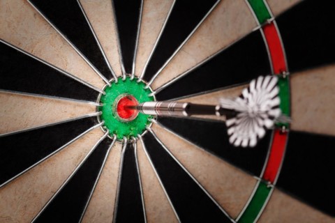 darts arrows in the target