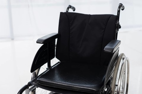 Close up empty wheelchair room