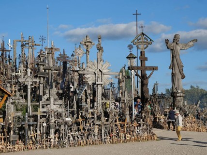 The Hill of Crosses is a Catholic and tourist pilgrimage site and one of the sights, Siauliai,