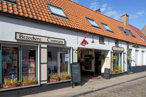 Visitor centre and old candy store, sweetshop De Soete Paepe in the village Lissewege near Bruges