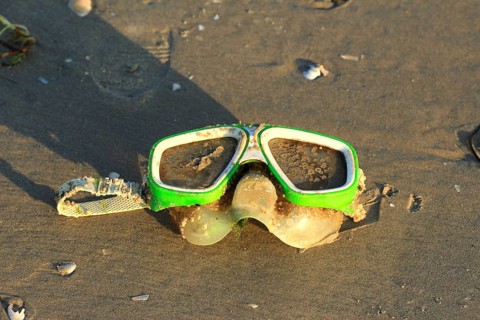 Plastic waste on the beach of the Baltic Sea, September, Germany, Europe
