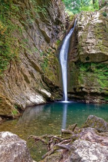 The San Fele waterfall near San Fele in the Comunità Montana in Basilicata in the Lucanian