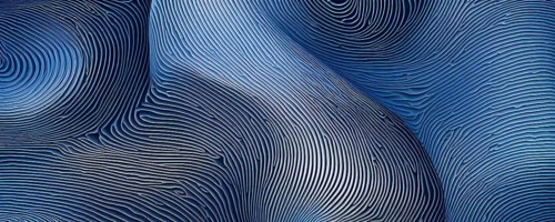 Fingerprint background dominated by swirl patterns in blue hues, AI generated