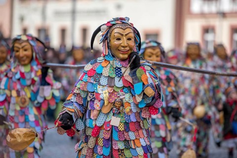 Spättlehansel in the carnival procession, Big Fasendumzug, Alemannic Fasnacht, Gengenbach,