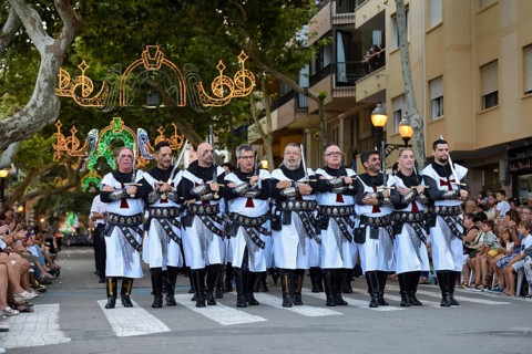 Parade, Moros y Cristianos, Moors and Christians, Dénia, Province of Valencia, Costa Blanca, Spain,