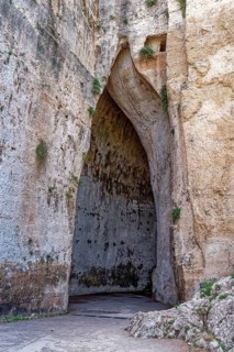 Orecchio di Dionisio, the ear of Dionysius, in the municipal Parco Archeologico Neapolis. Syracuse,