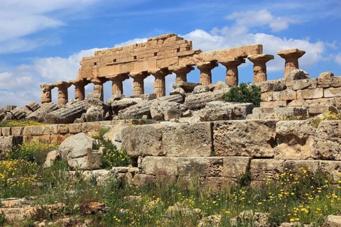 Selinunte, remains of the temples of the acropolis in the archaeological site of Selinunte, Trapani