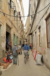 Alleyway in the historic centre, Stone Town, Zanzibar City, Zanzibar, Tanzania, Africa